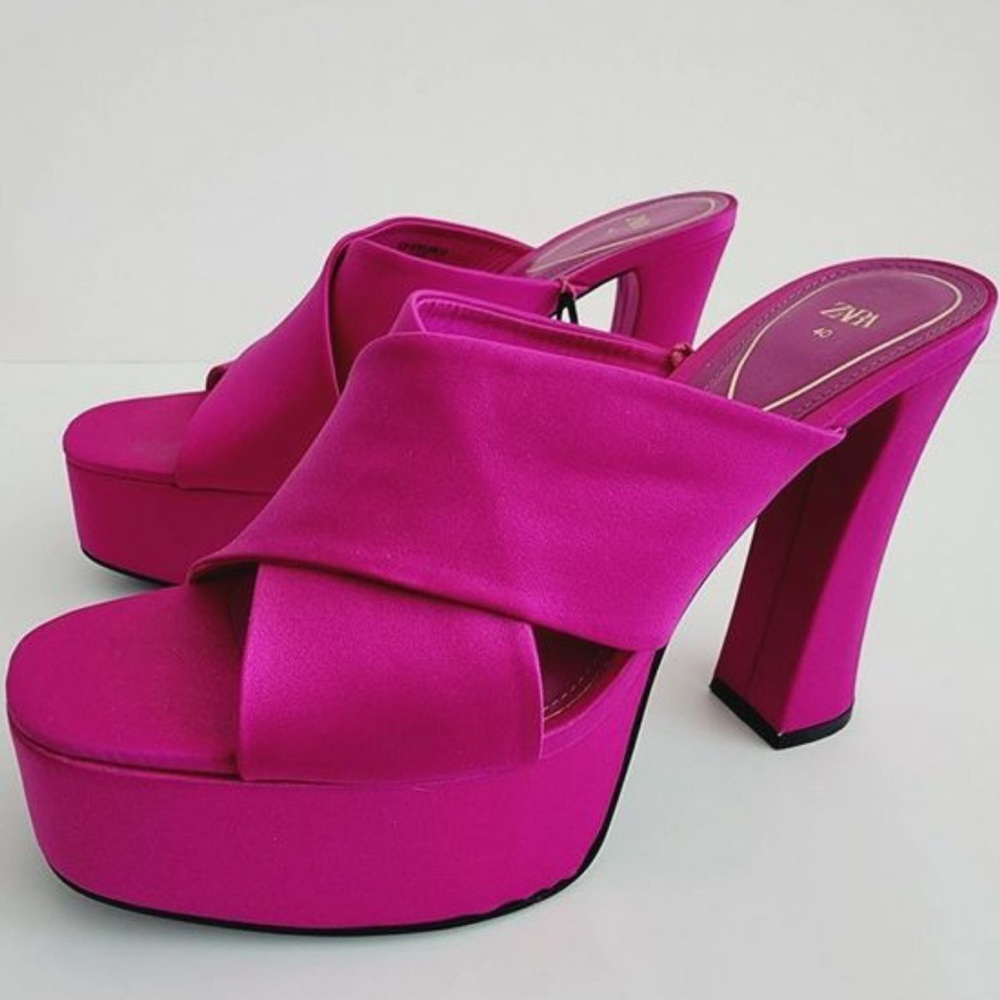 Zara Fuchsia Platform Heels